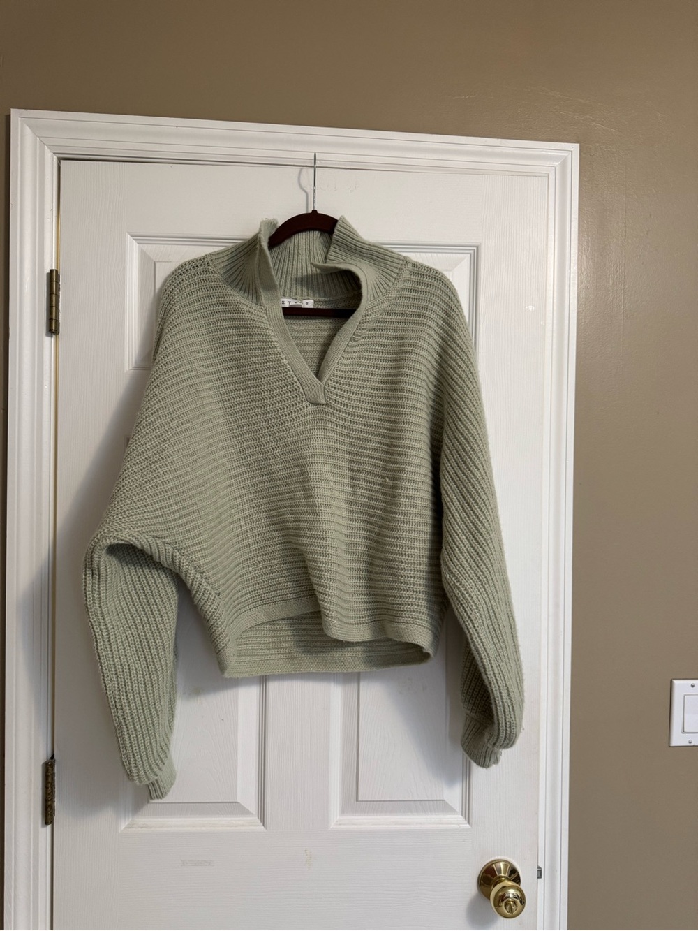 Sage Green V-Neck Pullover Sweater